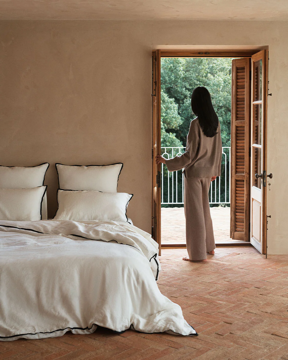 Linen European Pillowcase - Meringue - Image 4