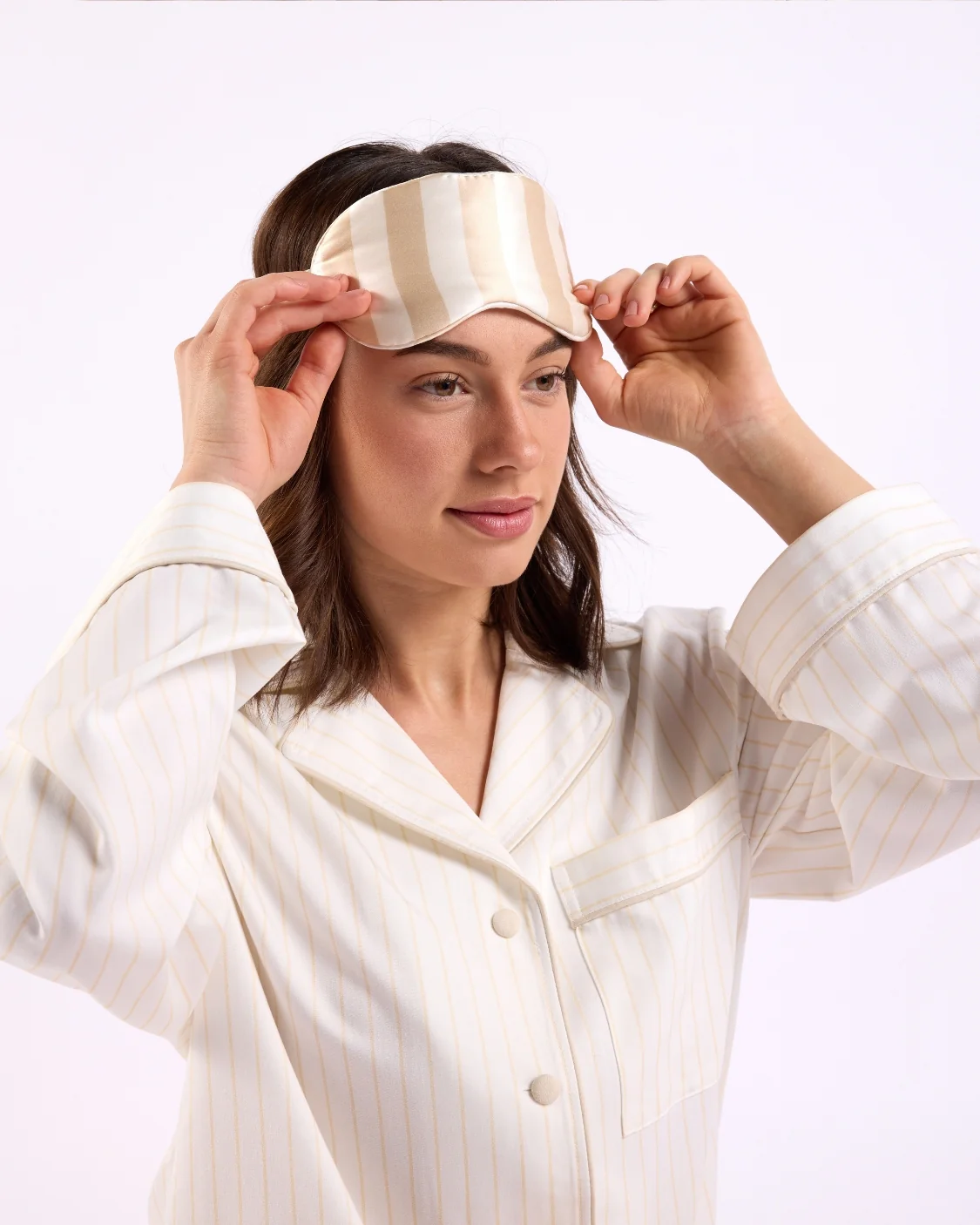 Silk Eyemask - Biscotti Stripes - Image 2
